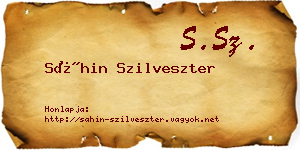 Sáhin Szilveszter névjegykártya